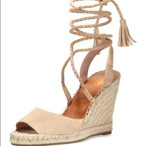 Joie Phyllis Suede Lace-Up Espadrille Wedge Sandal